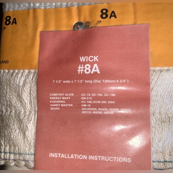 Kerosene Heater Wick #8A Cui 7.5” x 7.5” Prop or Heating Vintage - Picture 2 of 7